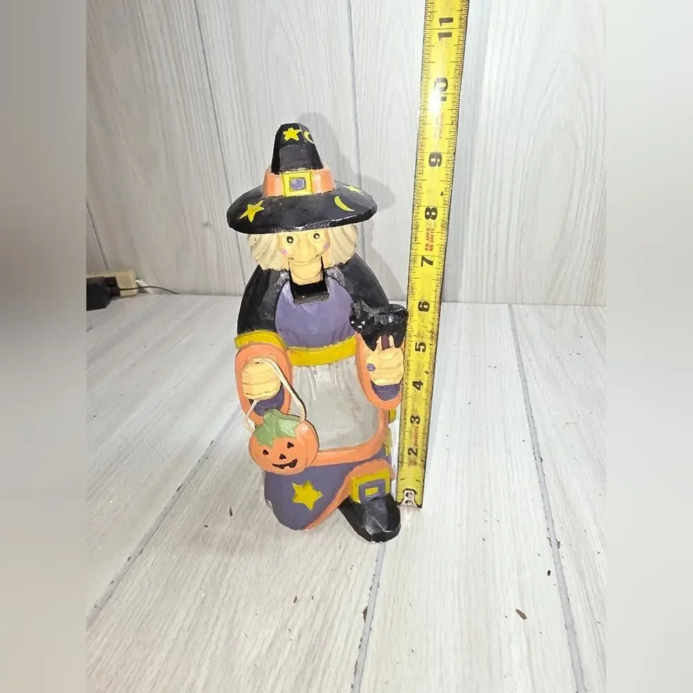 Vtg Witch Halloween Nutcracker Handcrafted Primitive Festive Decor Spooky Season